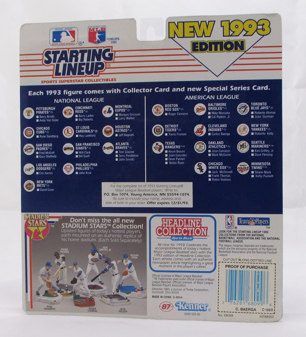 Thumbnail: 1993 Starting Lineup Carlos Baerga Atlanta Braves Baseball Figure