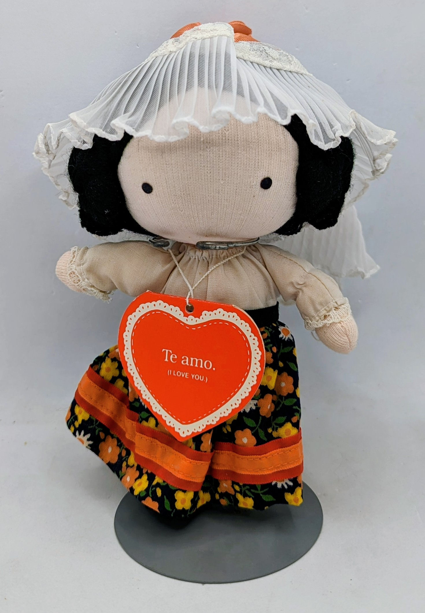 Vintage Joan Walsh Anglund Pocket Doll Mexican Te Amo Cloth 7"