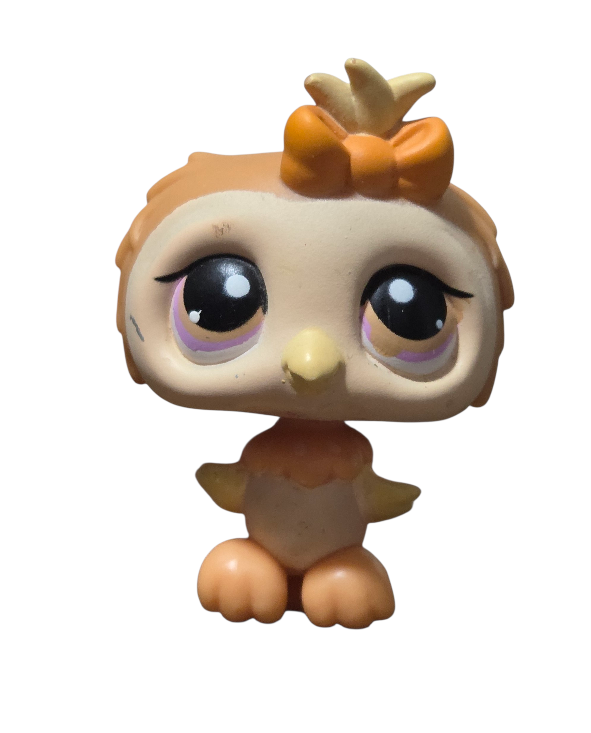 2007 Littlest Pet Shop LPS Orange Halloween Owl #431 Pink Eyes