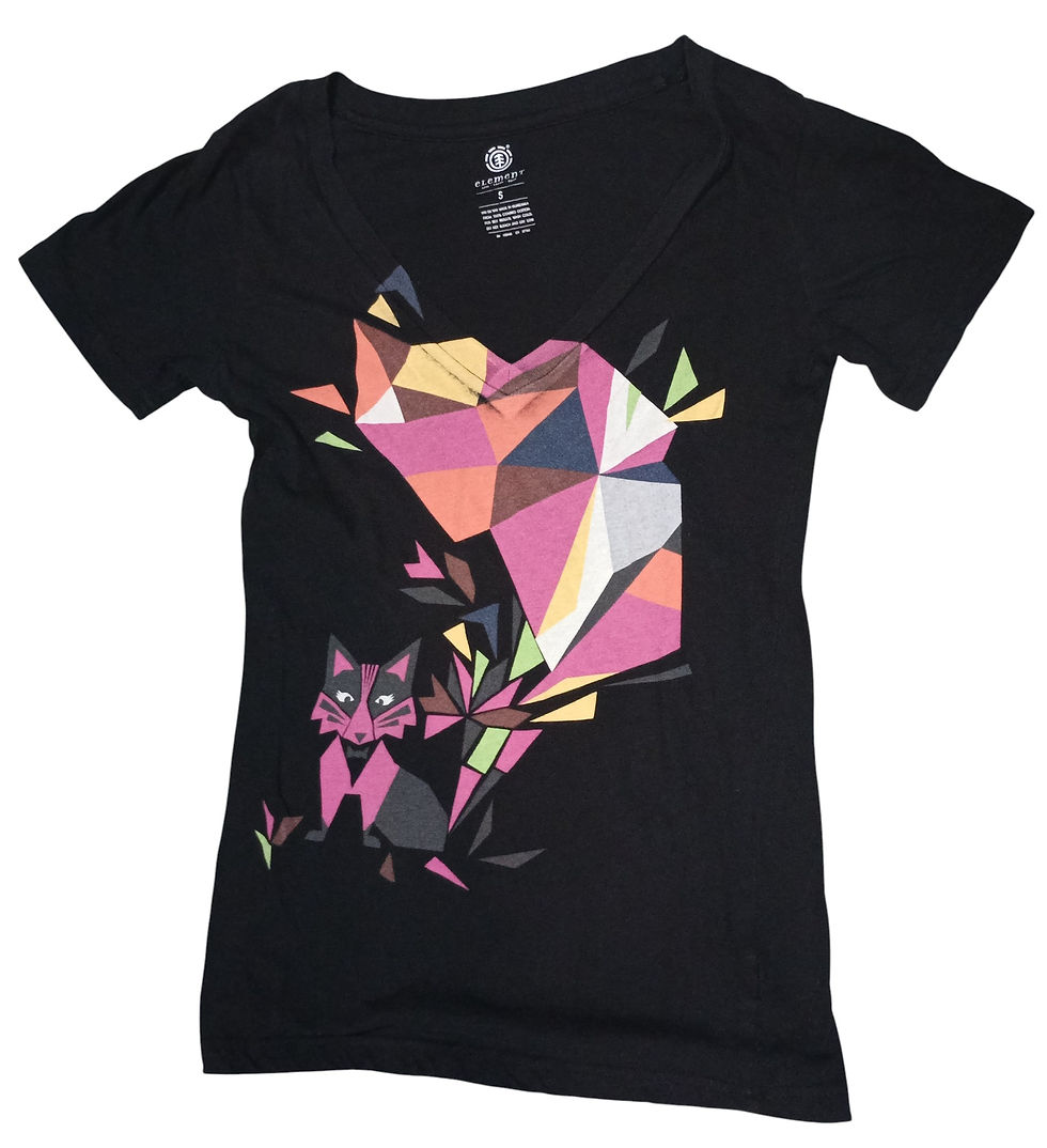 Thumbnail: Element Geometric Shapes Fox Black Womens Size Small T-Shirt