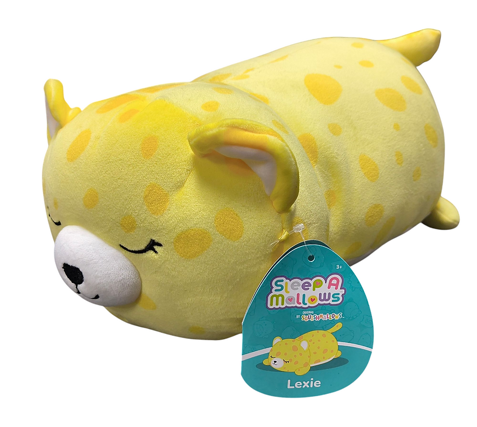 2024 Squishmallow Sleep A Mallow Lexie The Cheetah Yellow 12" Sleeping Plush