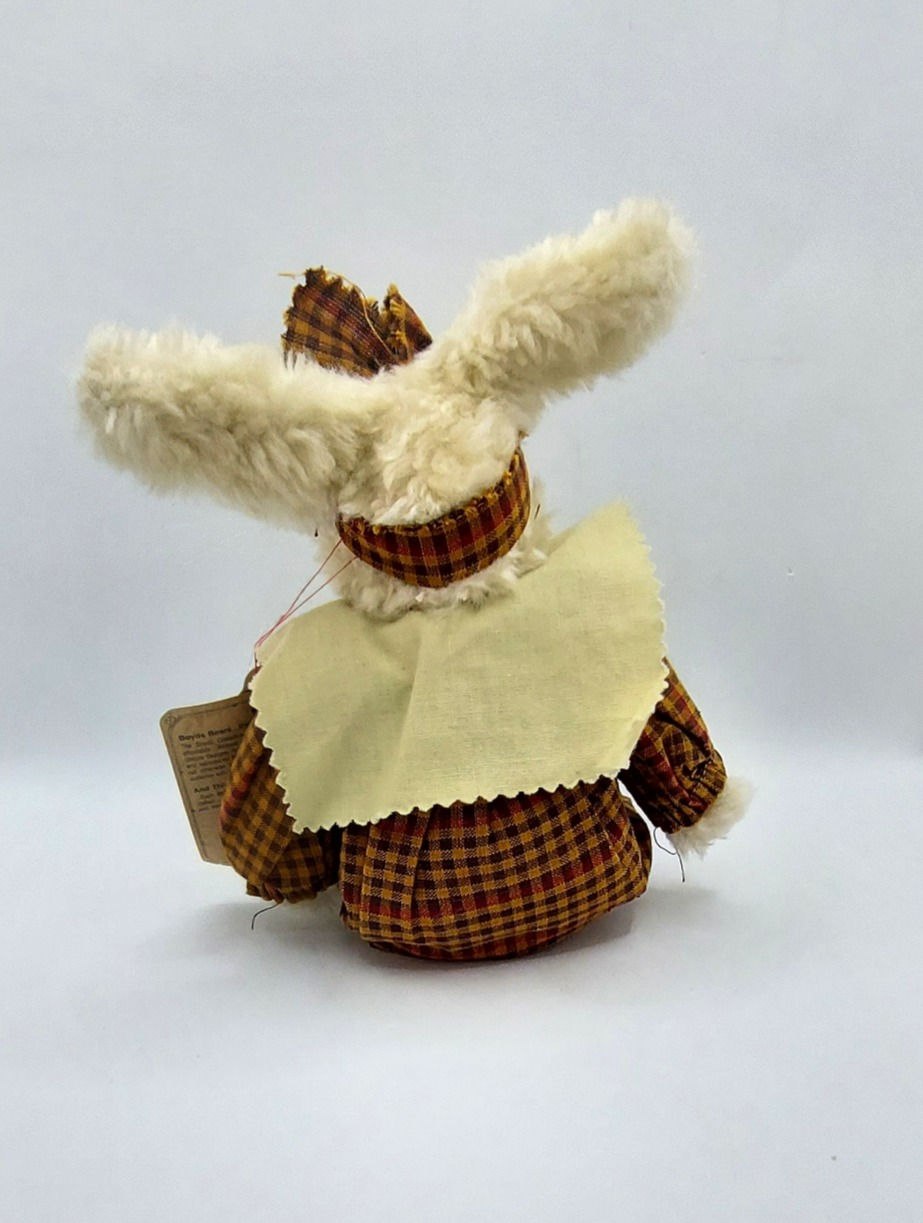 Thumbnail: Boyds Bear The Artisan Series Bunny Plush with Plaid Dress - 11"