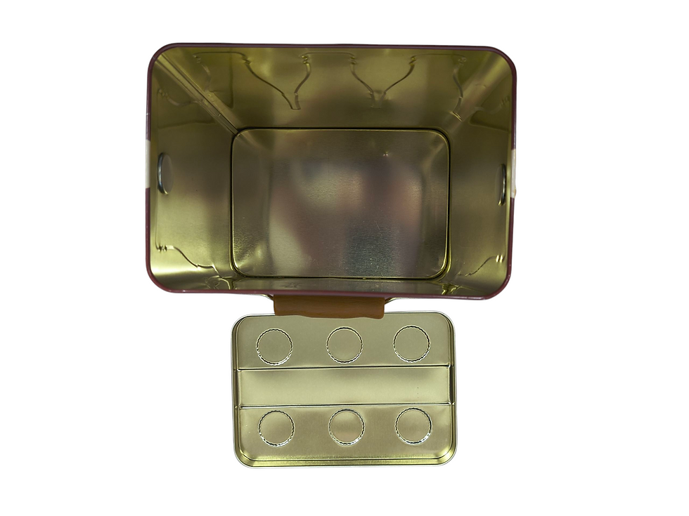 Thumbnail: Coca Cola 25 Cent Bottle Carton Tin Mini Lunch Box With Wood Covered Handle