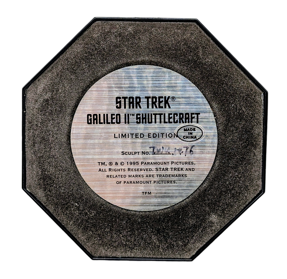 Thumbnail: 1995 Franklin Mint Star Trek Galileo II Shuttlecraft Glass Dome Diorama Sculpt