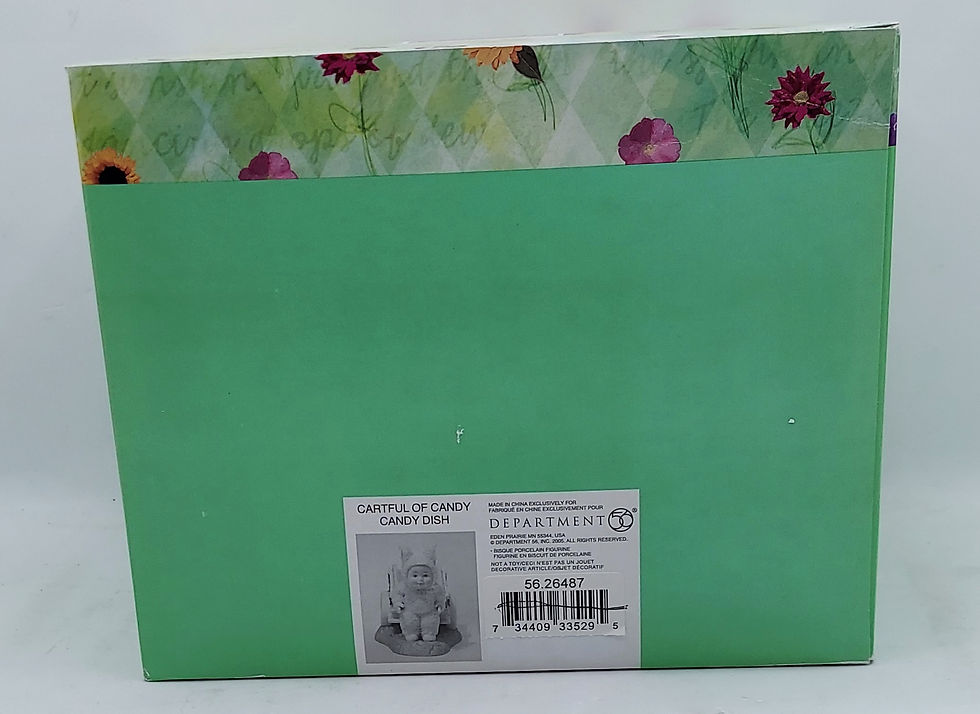 2005 Department 56 Snowbunnies Cartful of Candy Candy Dish Figurine