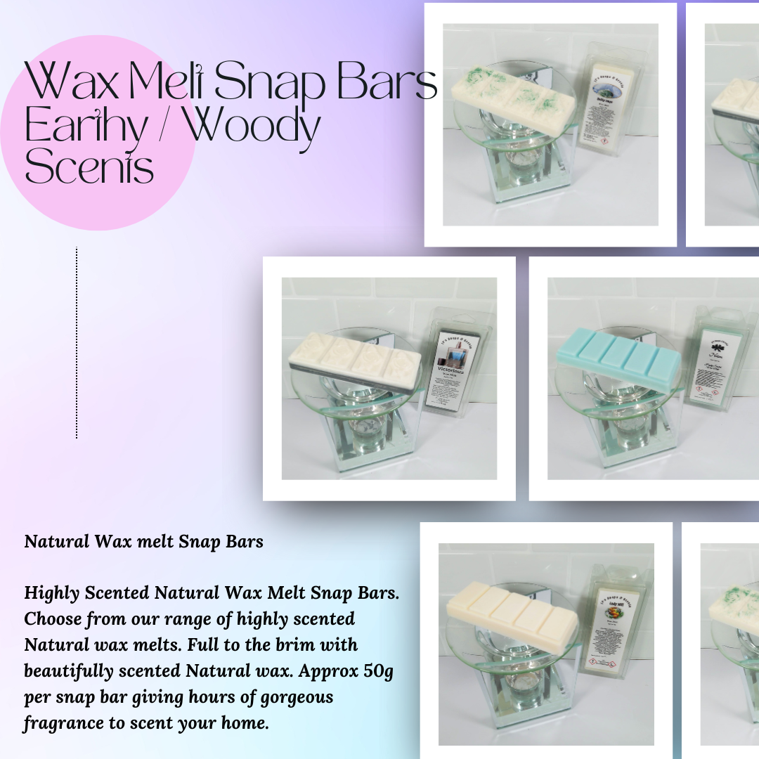 Woody-Earthy Scents | Highly Scented Natural Wax Melts - Snap bars