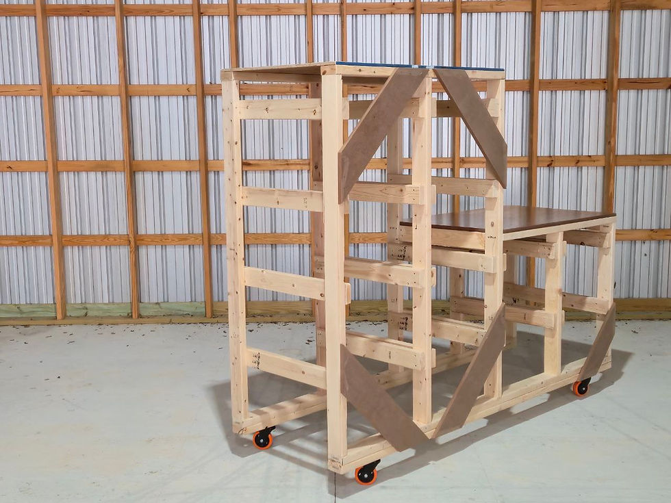 Thumbnail: 2x4, 2x2 Tote Rack & Workbench Hybrid - Left