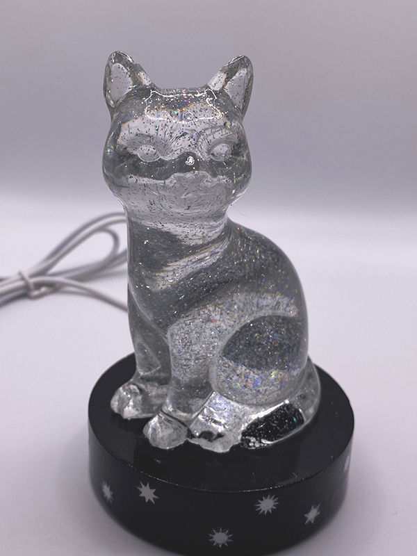 Resin cat light handmade