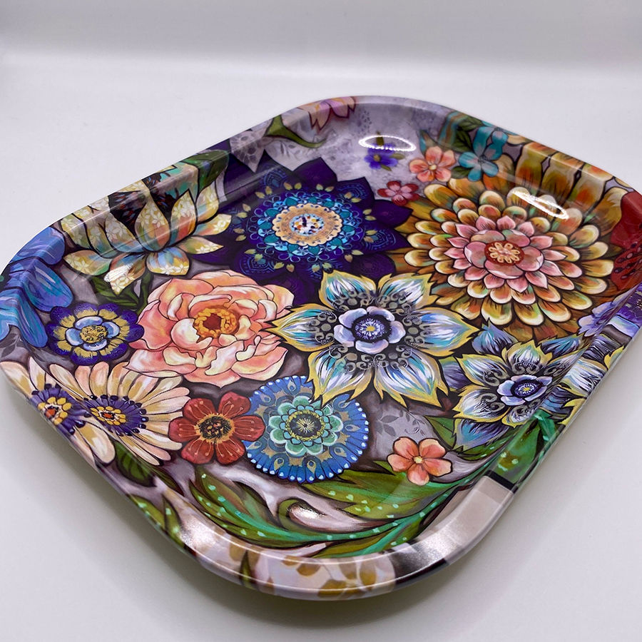 Floral mini serving tray