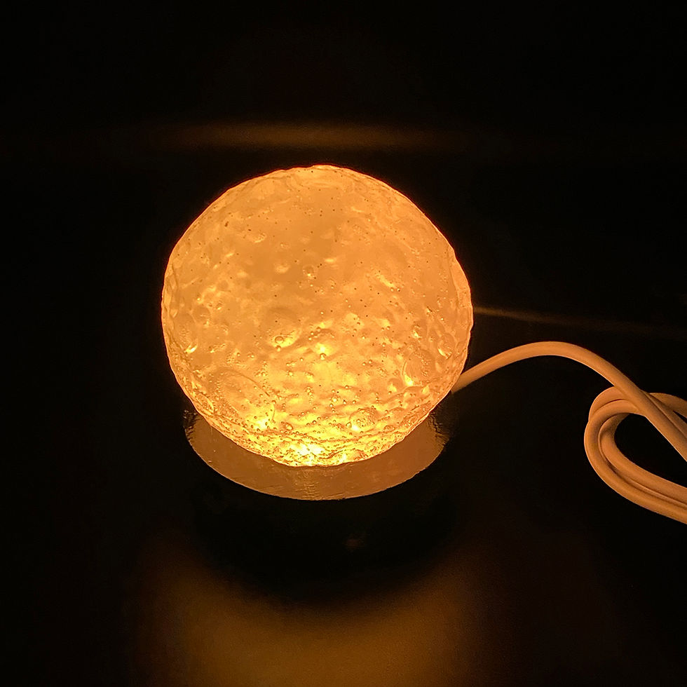 handmade resin moon led light by caspian creations