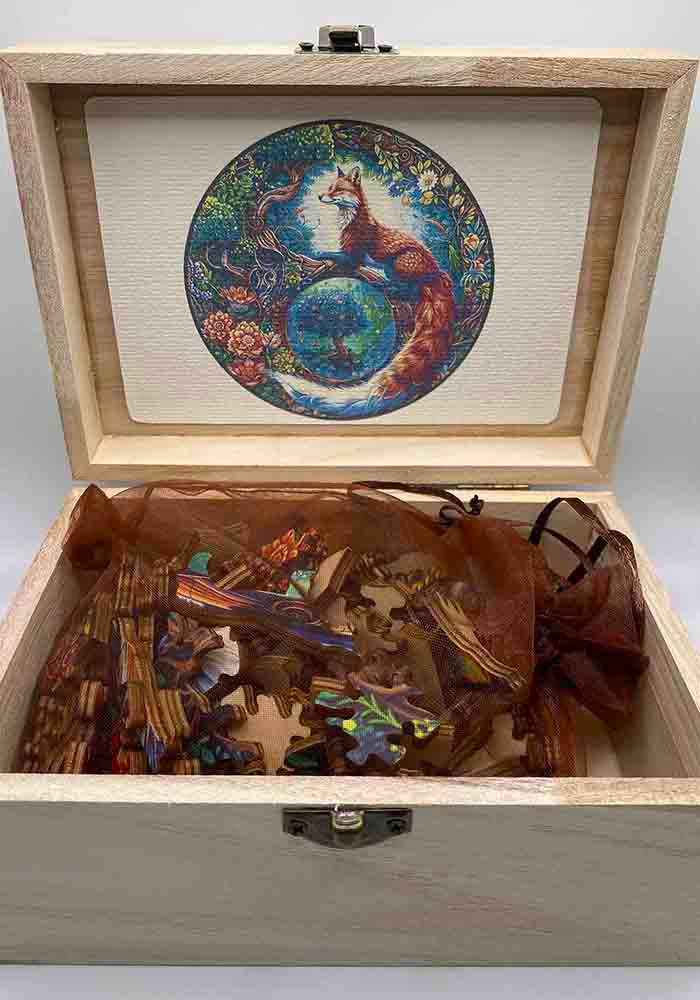 Thumbnail: wooden boxed jigsaw puzzle - fox