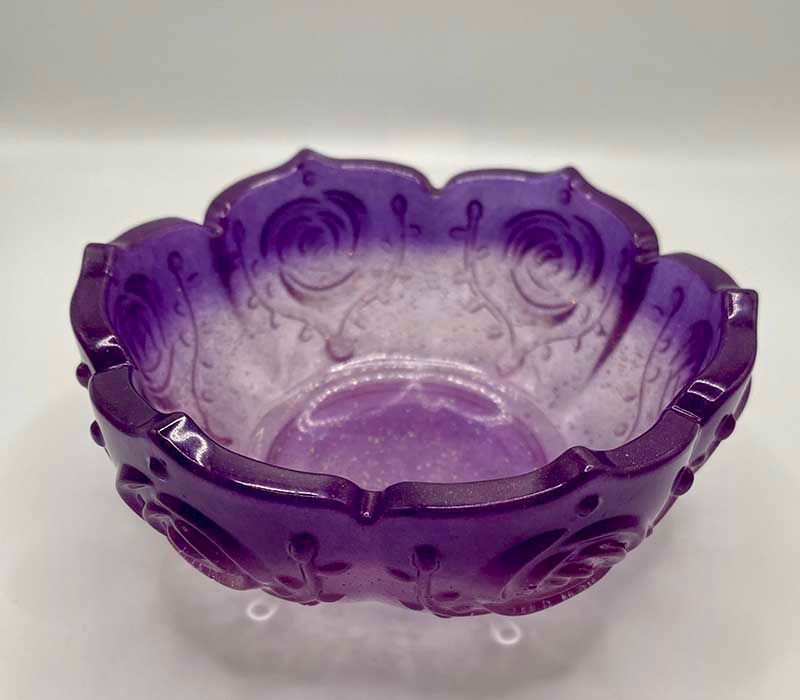 Thumbnail: handmade lotus flower purple bowl