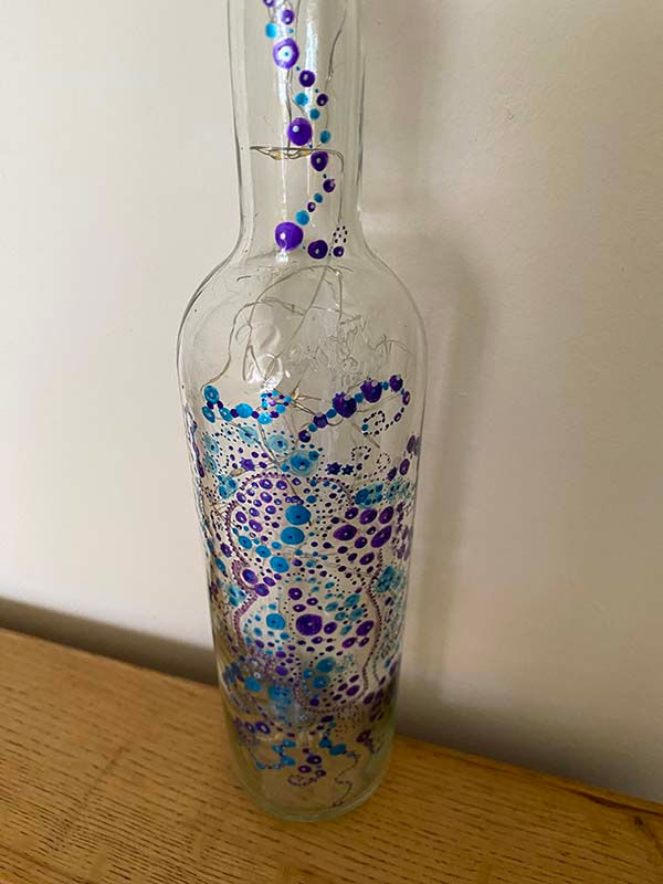 Thumbnail: clear purple hand painted bottle led's