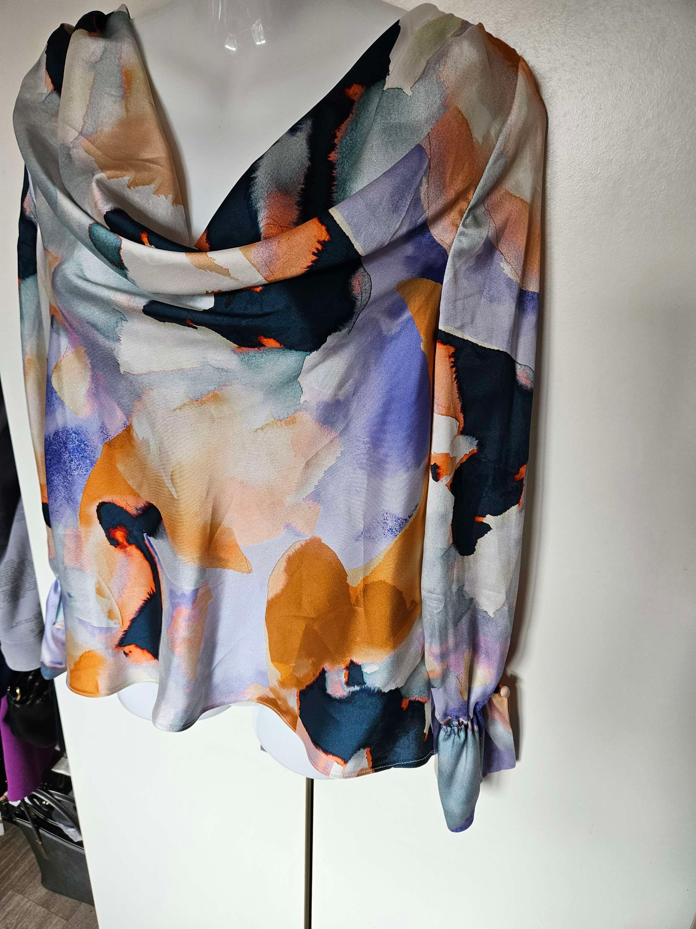 River Island Long Sleeve Blouse Top UK Size 8