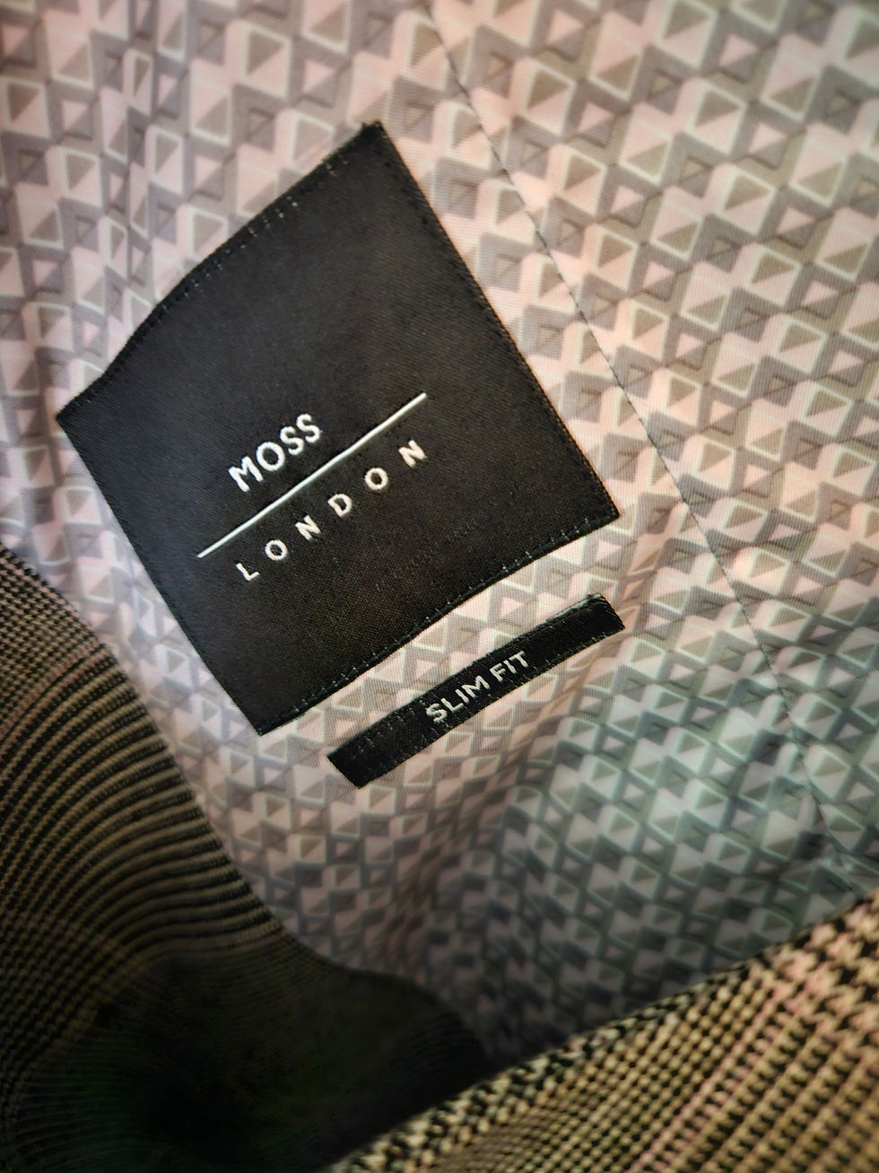Thumbnail: Moss London Plaid Double Breasted Check Waistcoat UK Size 44"
