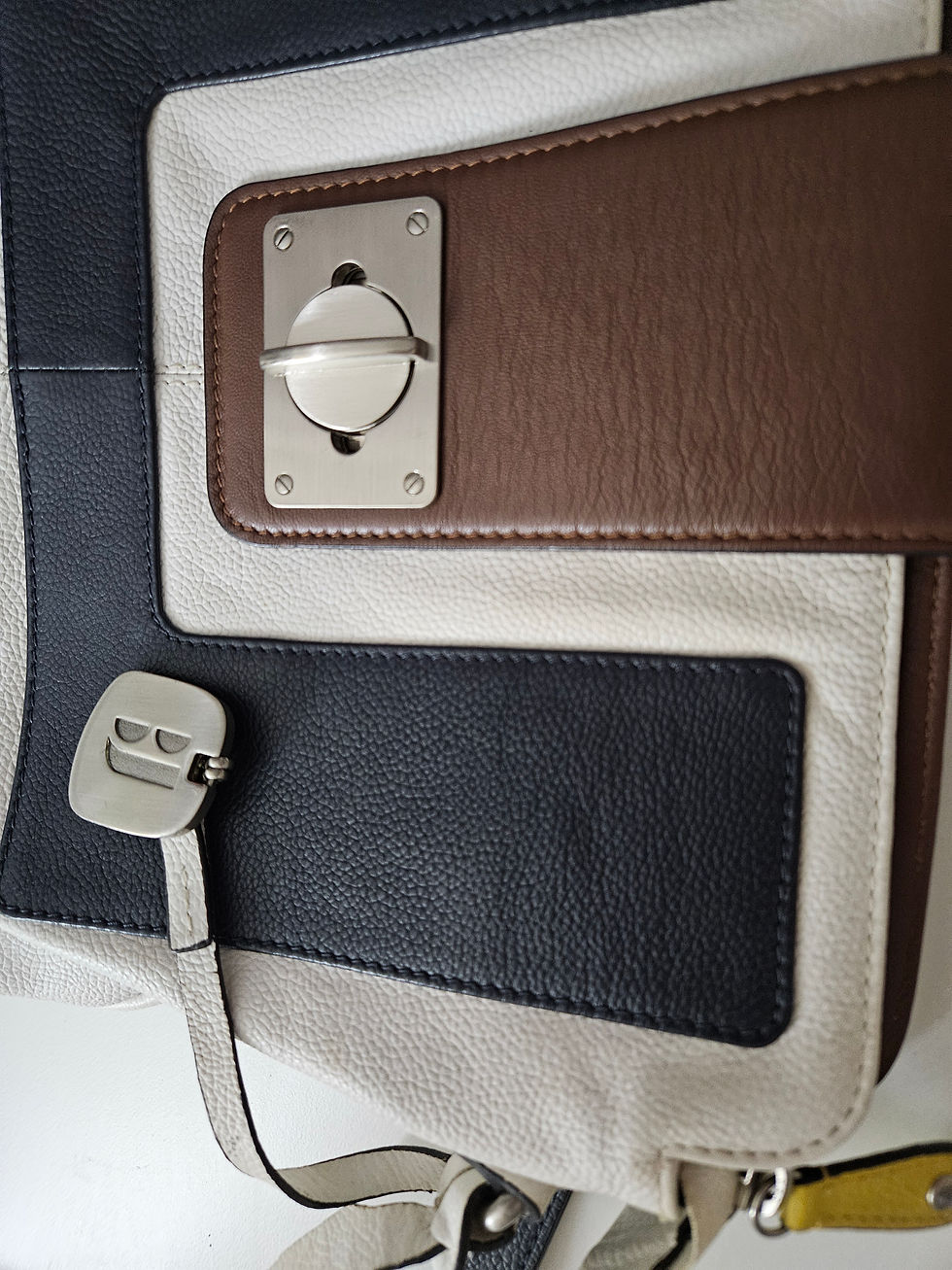 Thumbnail: Betty Jackson Debenhams Leather Colourblock Large Clutch Bag with Wristlet Strap