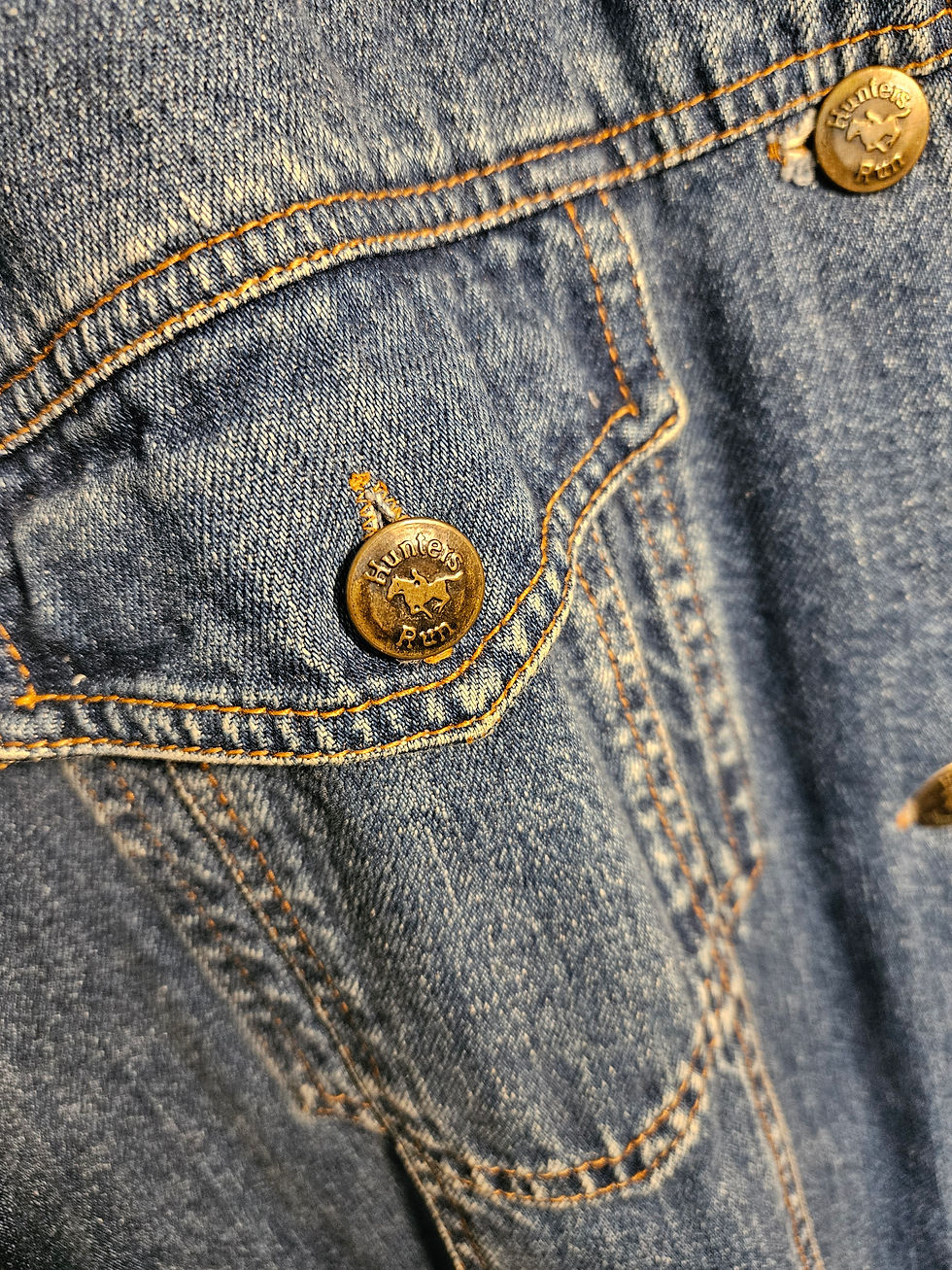 Thumbnail: Vintage 90s Hunters Run Blue Denim Jacket Oversized Trucker UK L 48” 100% Cotton