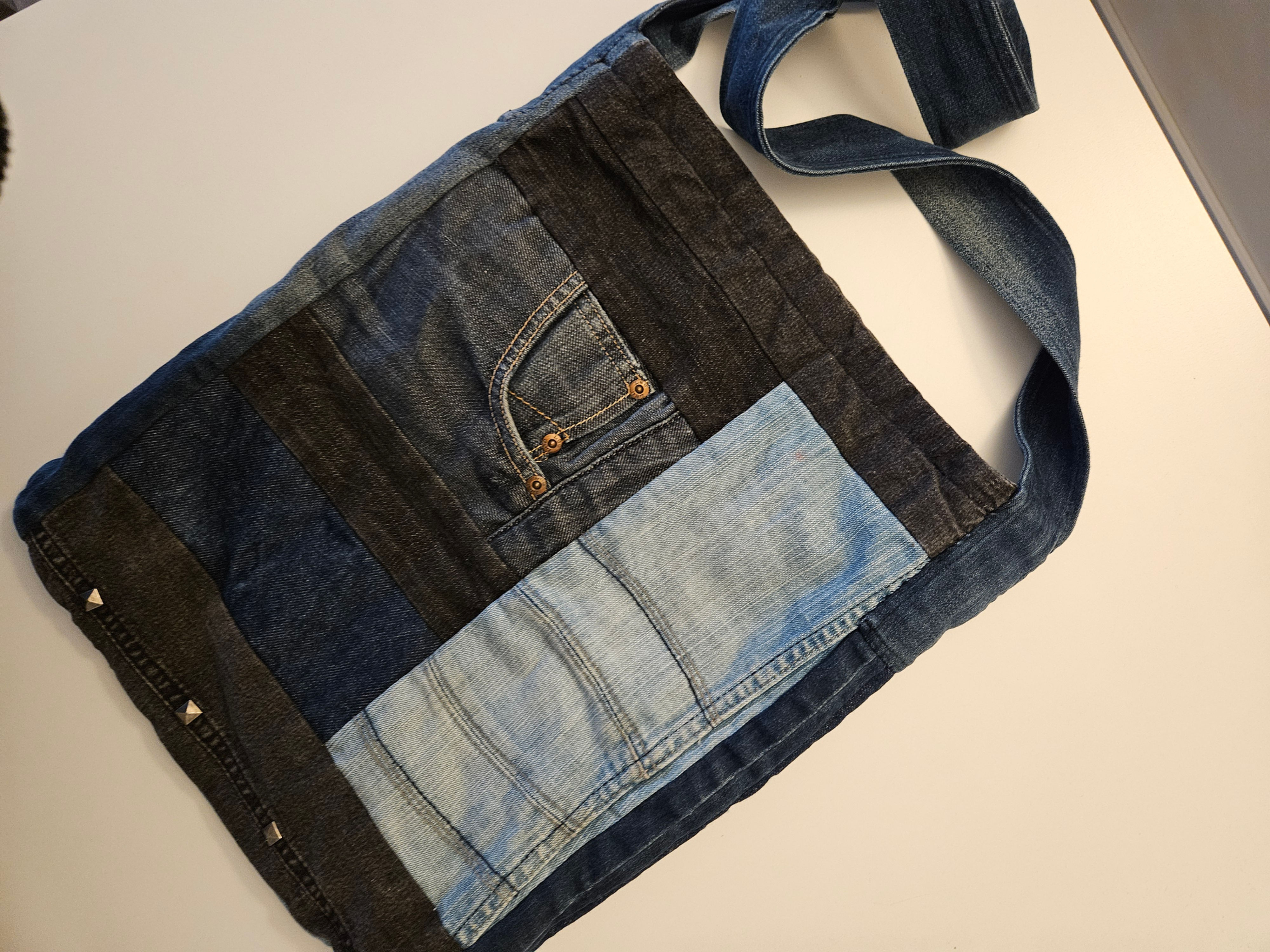 Patchwork Handmade Denim Jean Shoulder Bag 