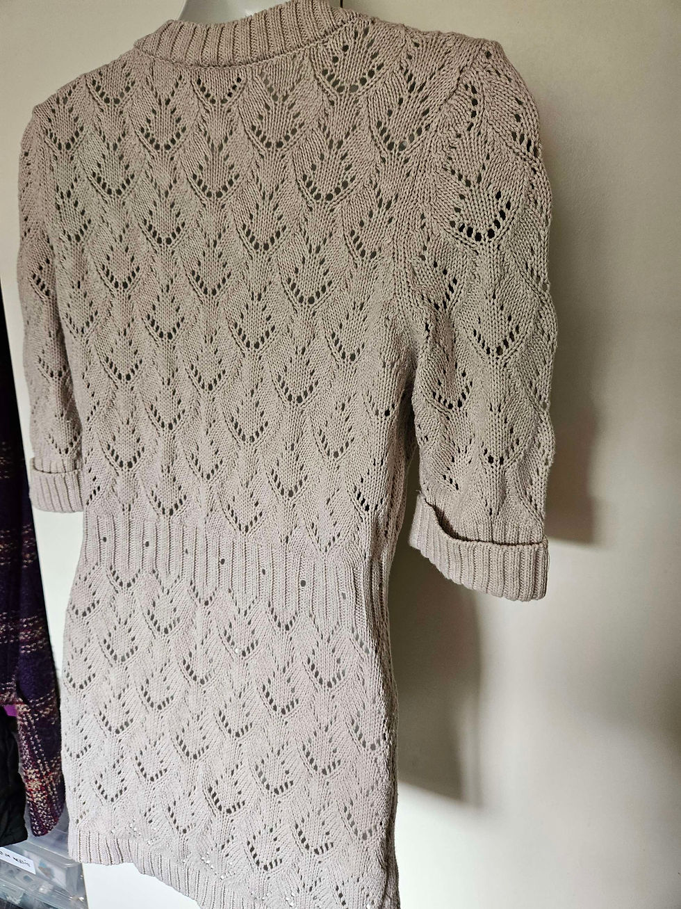 Thumbnail: Esprit Short Sleeve Knit Cardigan Top UK Size M 