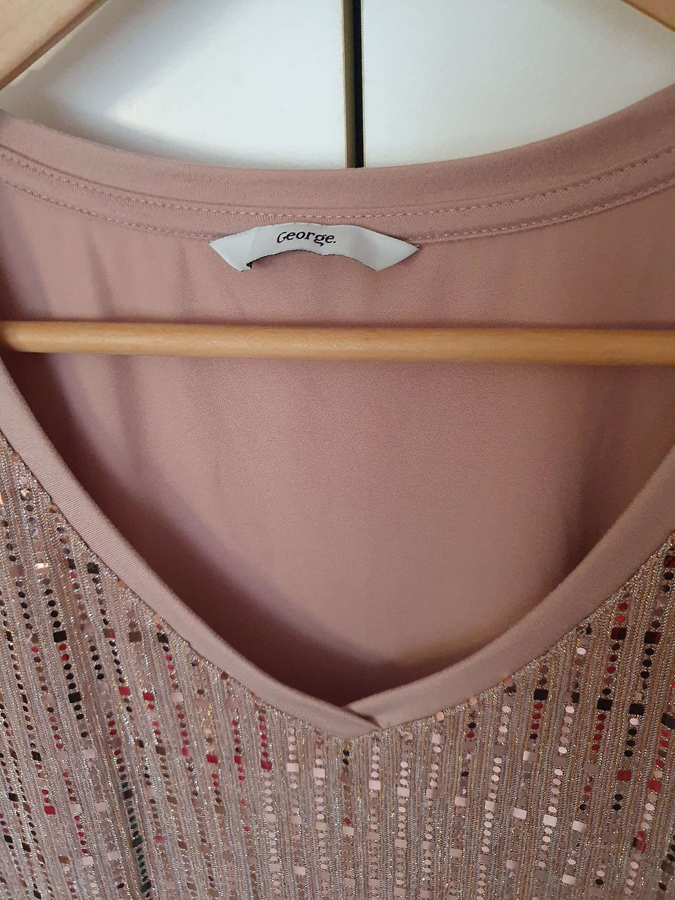 Thumbnail: Sparkly Short Sleeve Top by George UK Size 16