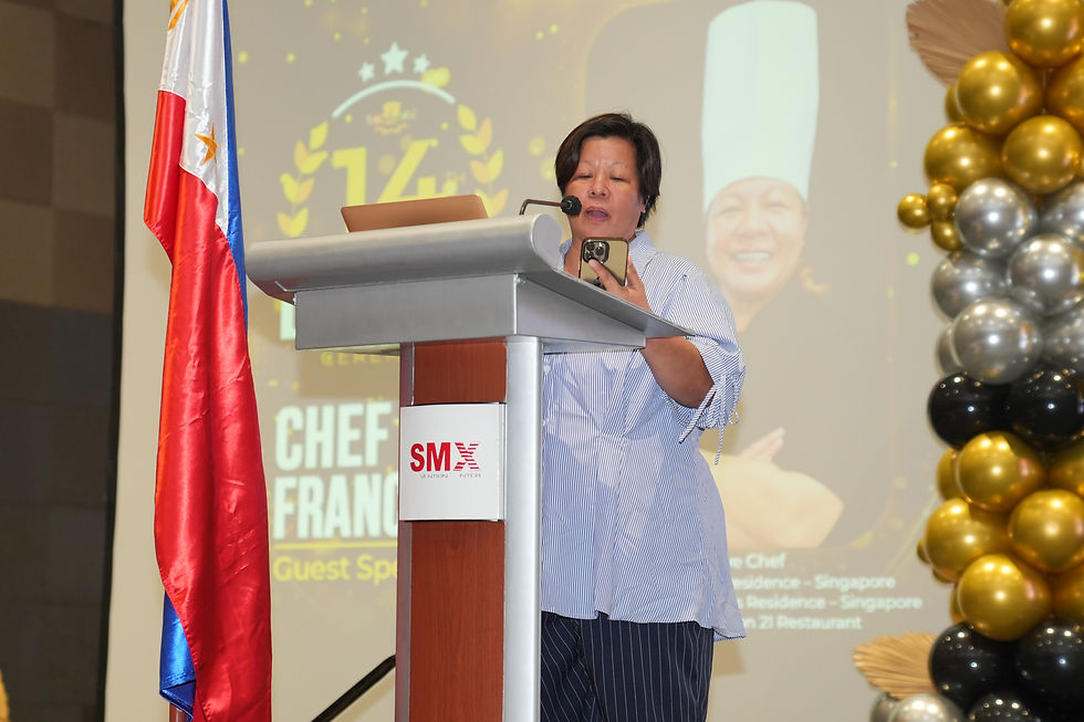 A highlight of the program was the address delivered by guest speaker Executive Chef Gigi Francisco, founder of Studio Fusion 21 Restaurant.
