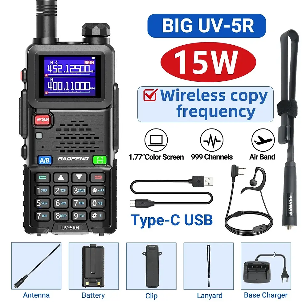 Miniatura: Baofeng UV 5RH 10W Air Band Walkie Talkie Long Range Wirless Copy Frequency