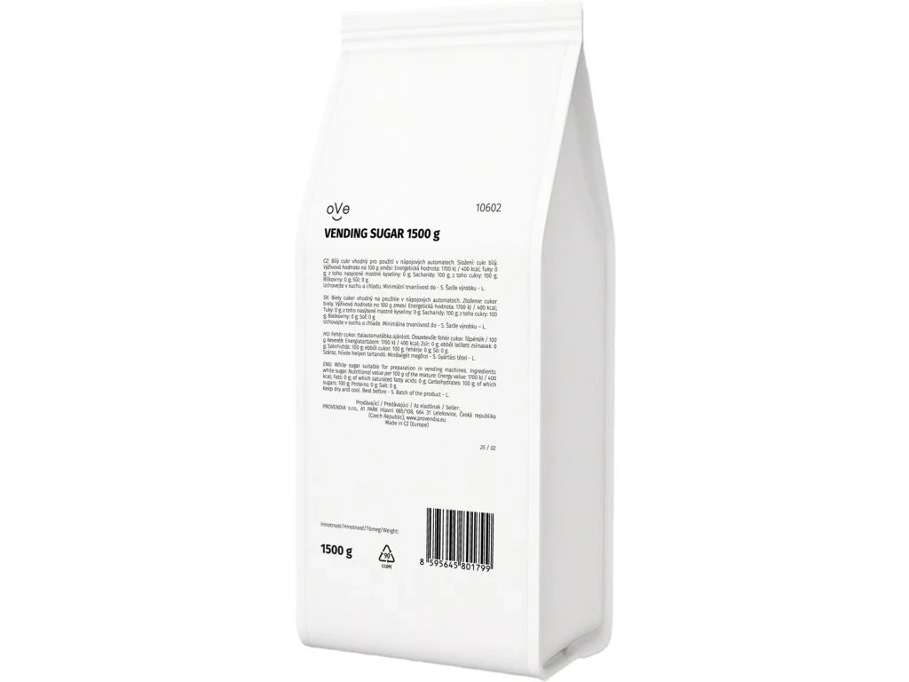 oVe Vending Sugar 1500g (karton 10ks)