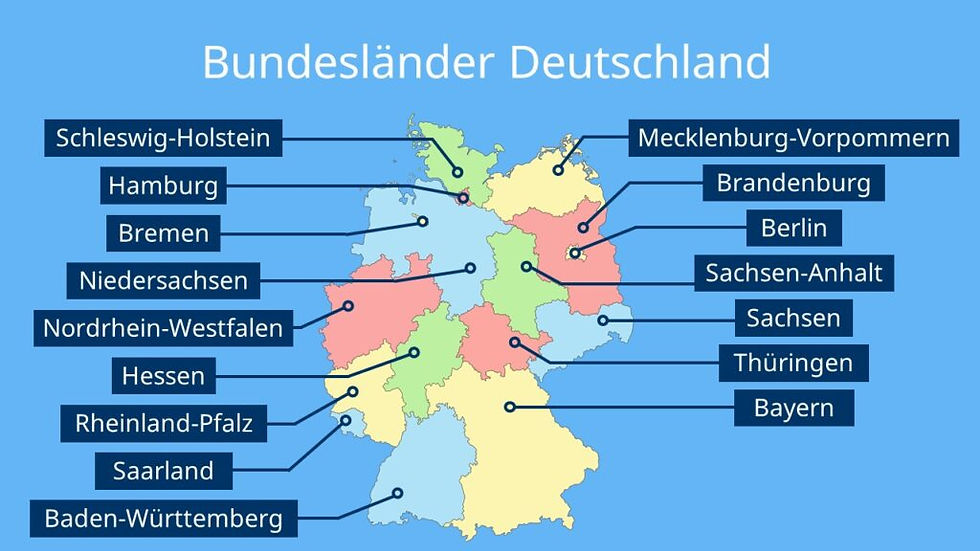 Pictured: The 'Länder' or federal states of Germany since 1990.