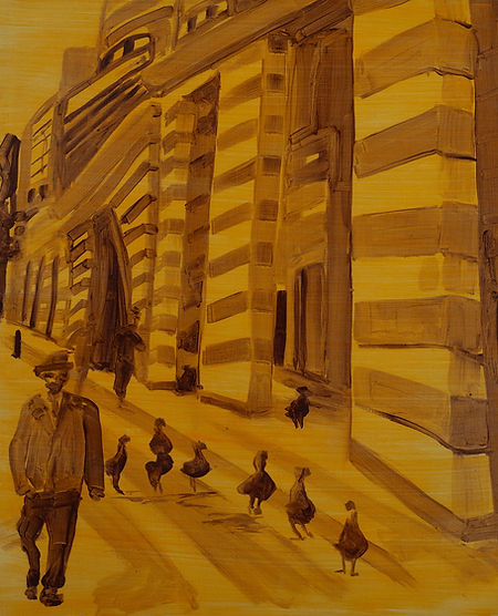 Turkey Drover, No. 1 Poultry (Ancestral Flashbacks series), 2026, Oil and Casein on MDF, 5