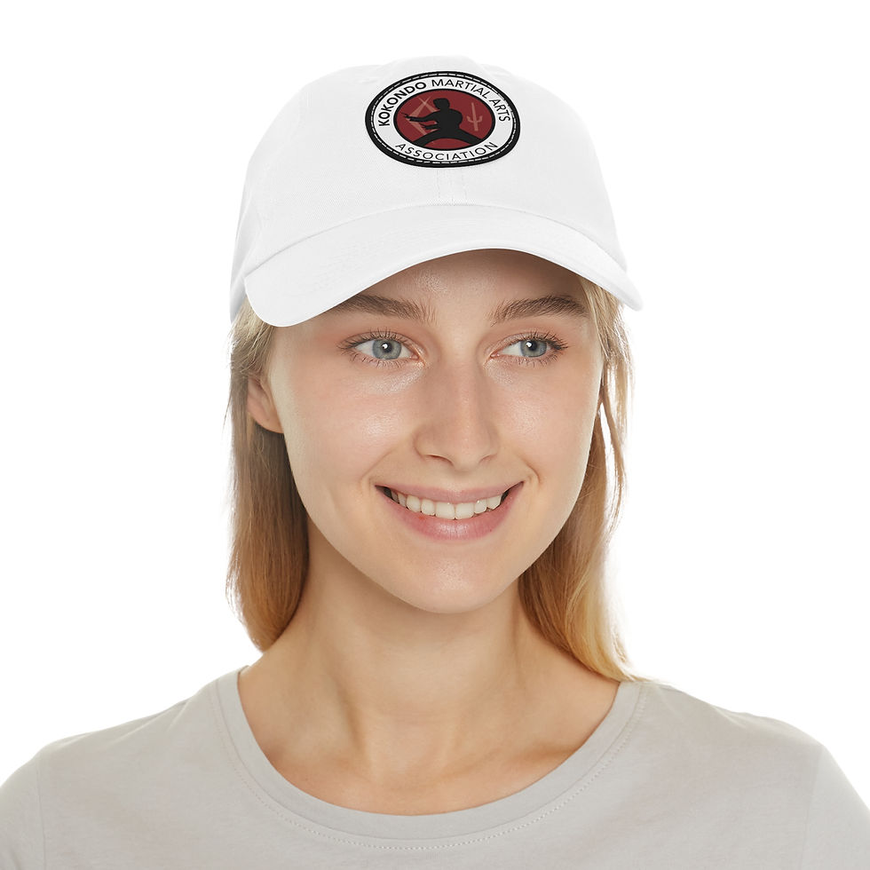 Thumbnail: Dad Hat with Leather Patch (Round)