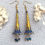 Thumbnail: Art Nouveau Vintage Style Blue Flower Drop Earrings