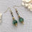 Thumbnail: Art Nouveau Vintage Style Green Chalcedony Drop Earrings