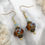 Thumbnail: Art Nouveau Vintage Style Amber Glass Drop Earrings