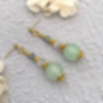Jade Gemstone and Gold Drop Earrings