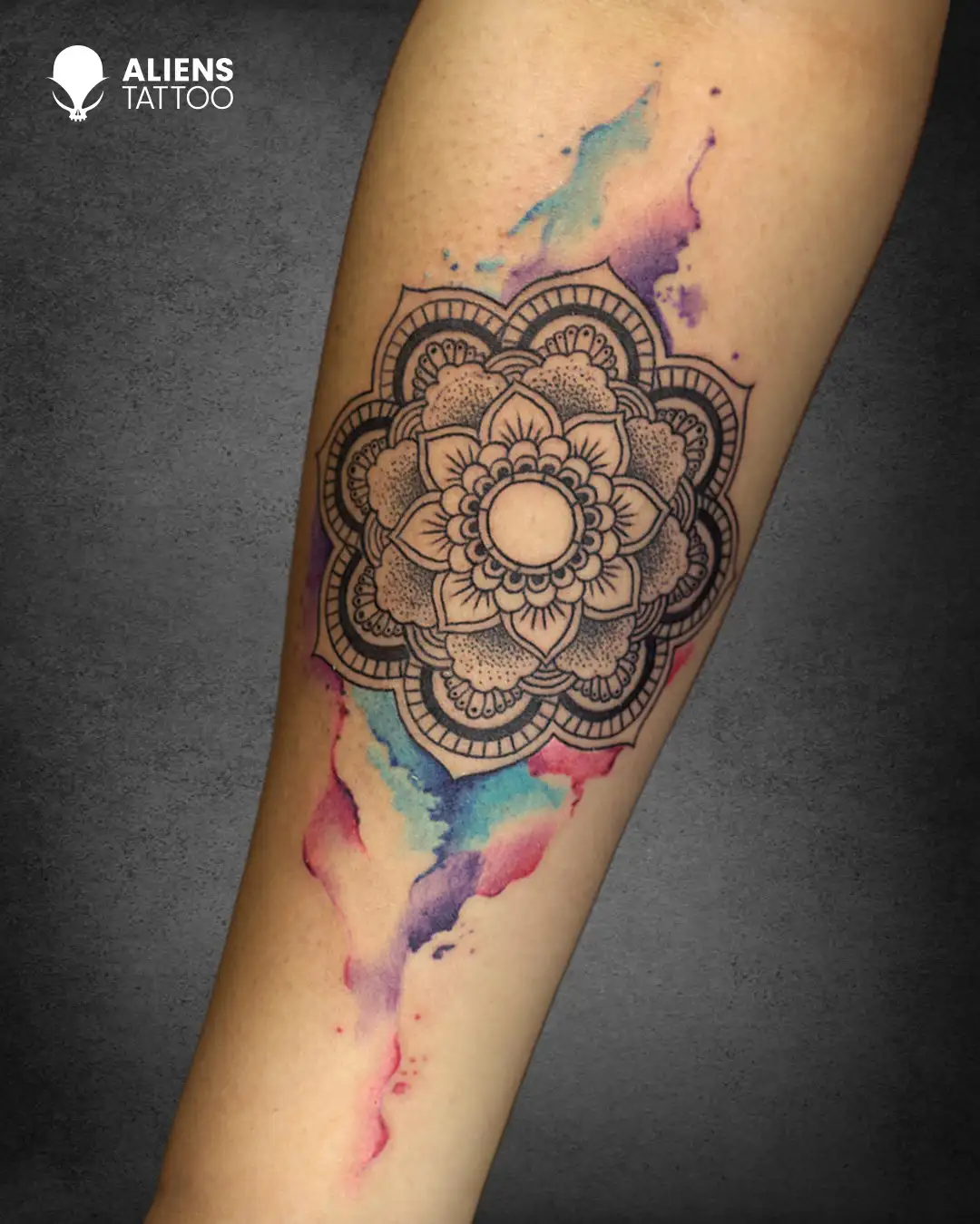 watercolor mandala tattoo