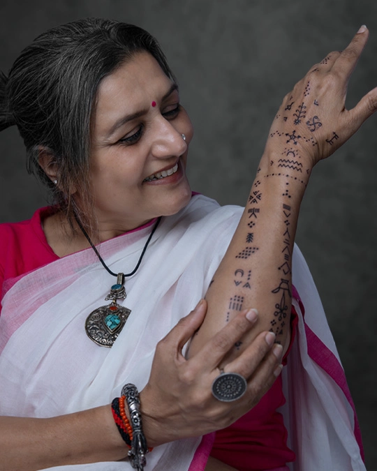 Trajva Tattoo is a tribal tattoo form from Gujarat