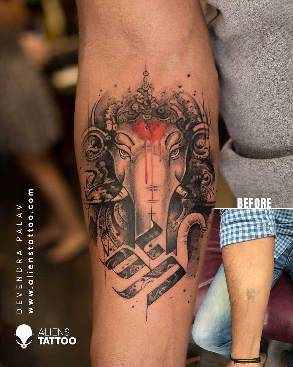 Ganesha Cover-up Tattoo