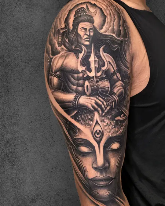Neo-traditional tattoo blending bold lines and modern elements by Susmit Dhavan