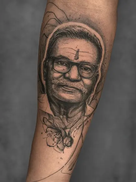 Realistic Man Potrait Tattoo