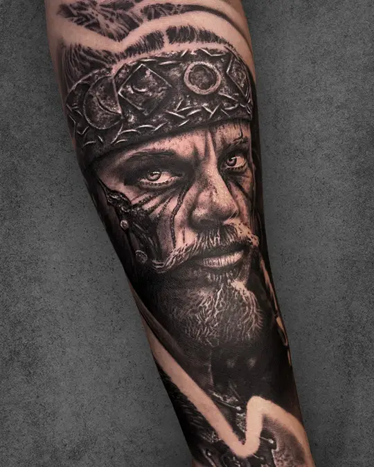 Dynamic realism tattoo capturing depth by Augustin C.