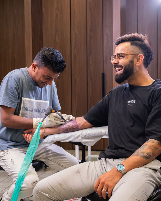 virat kohli getting tattoo at our tattoo studio