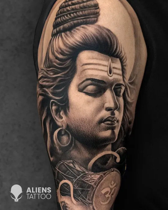 Realistic Lord Shiva tattoo at the best tattoo studio in Kolkata