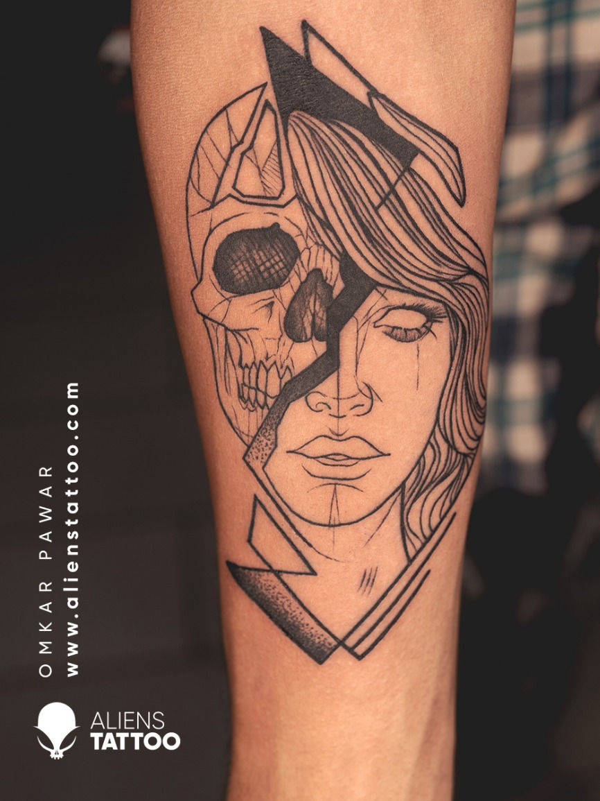 dual face tattoo
