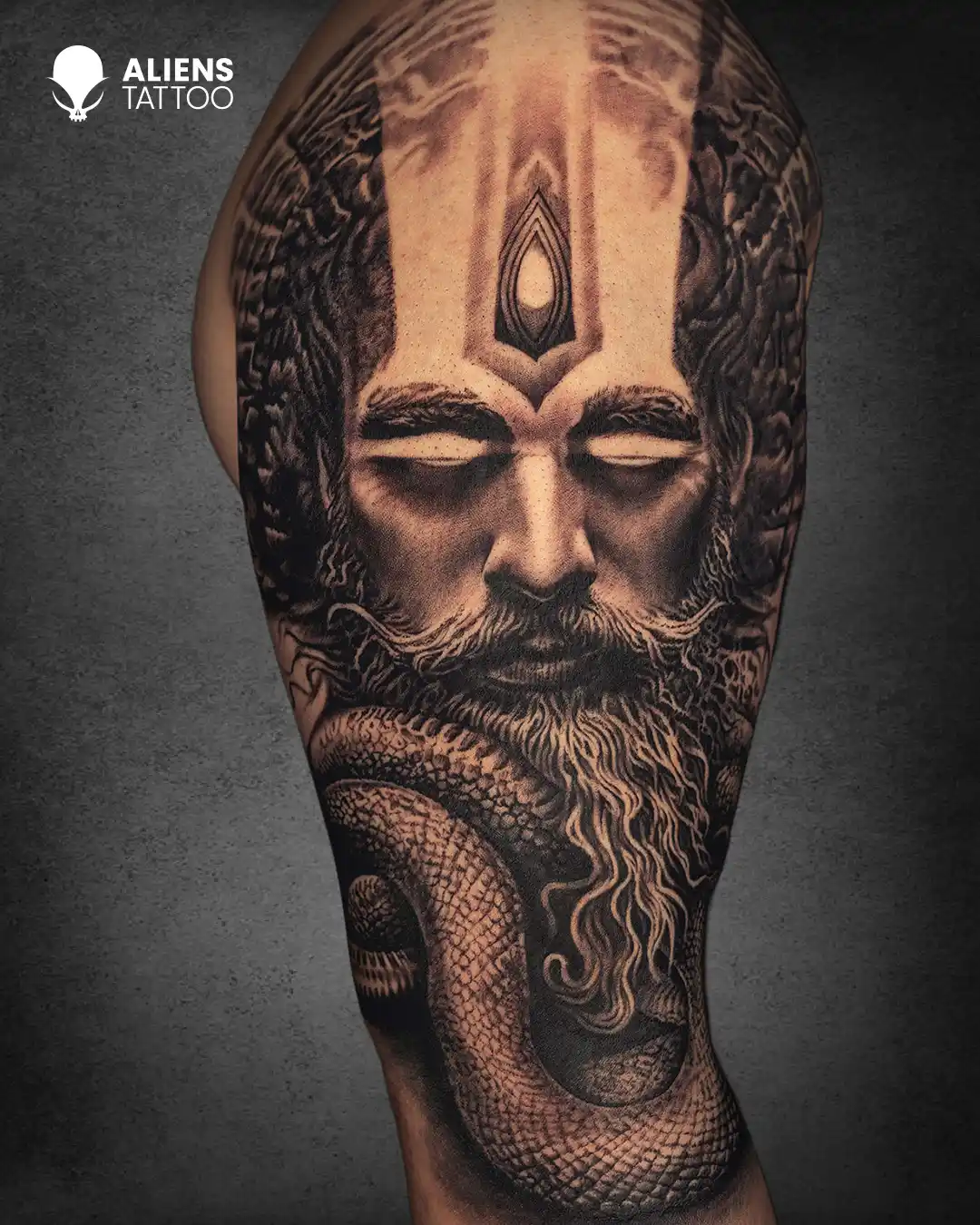 Shiva with Snake Tattoo