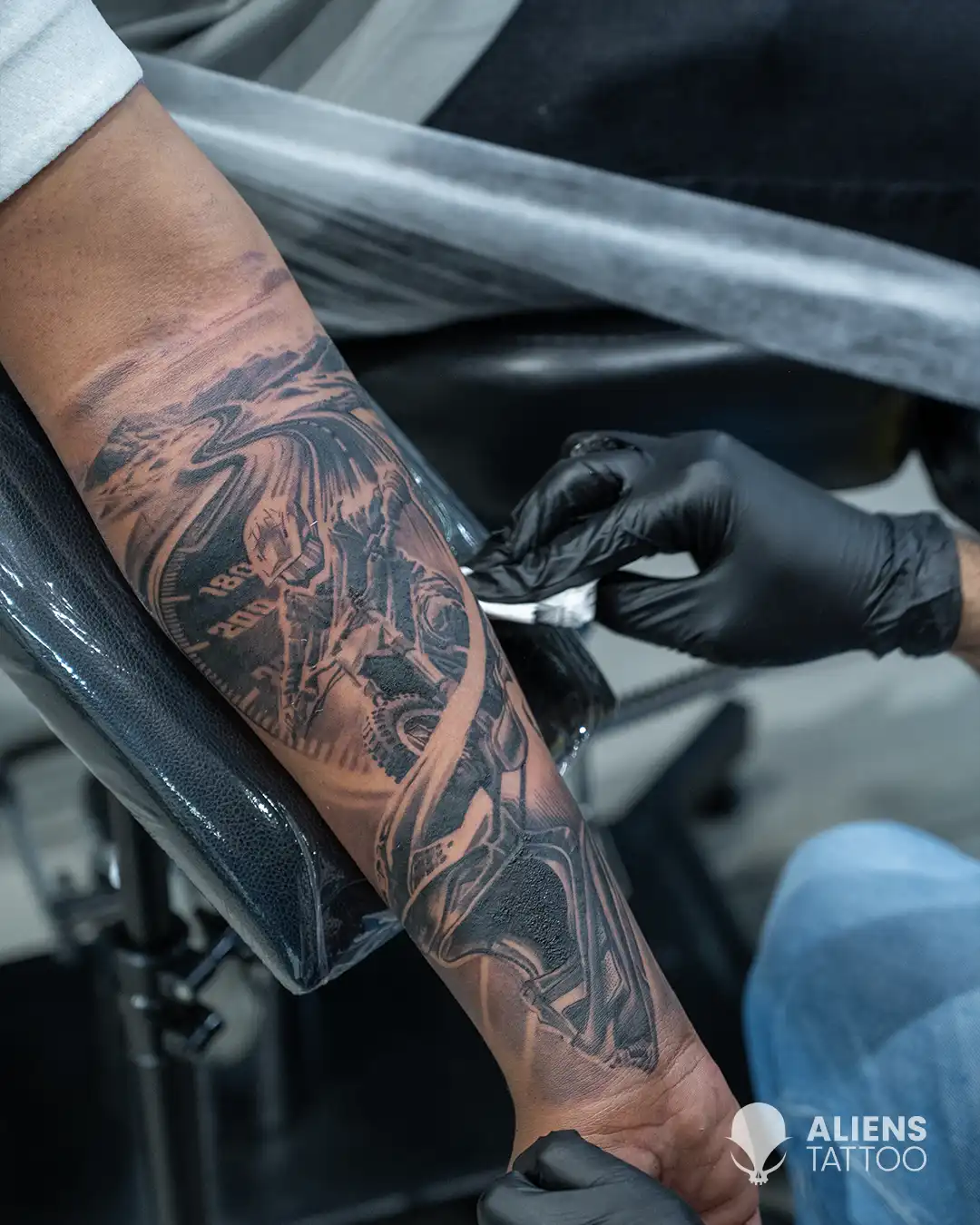 realism biker tattoo