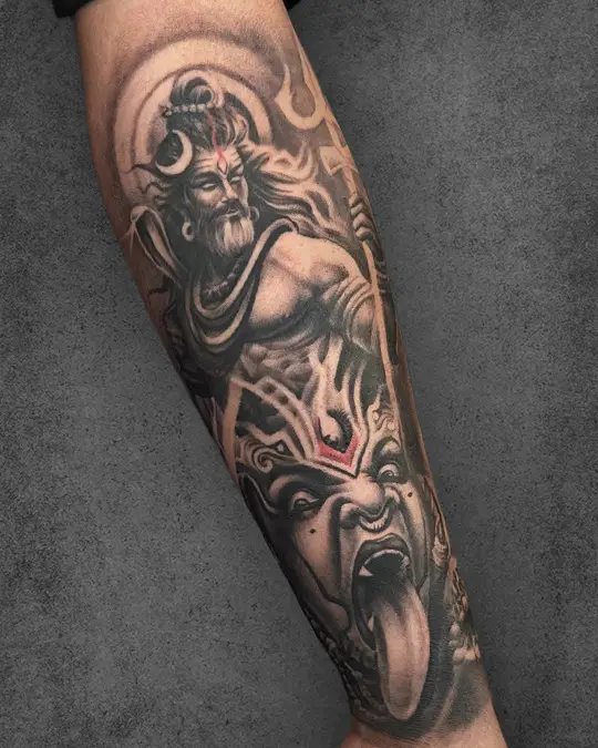 Hyper-realistic portrait tattoo with lifelike details by Manoj Laddha