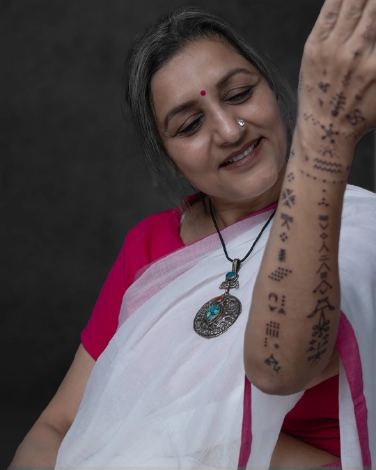 Trajva Tattoo is a tribal tattoo form from Gujarat
