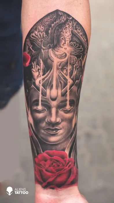 Saraswat Rose Tattoo On Hand