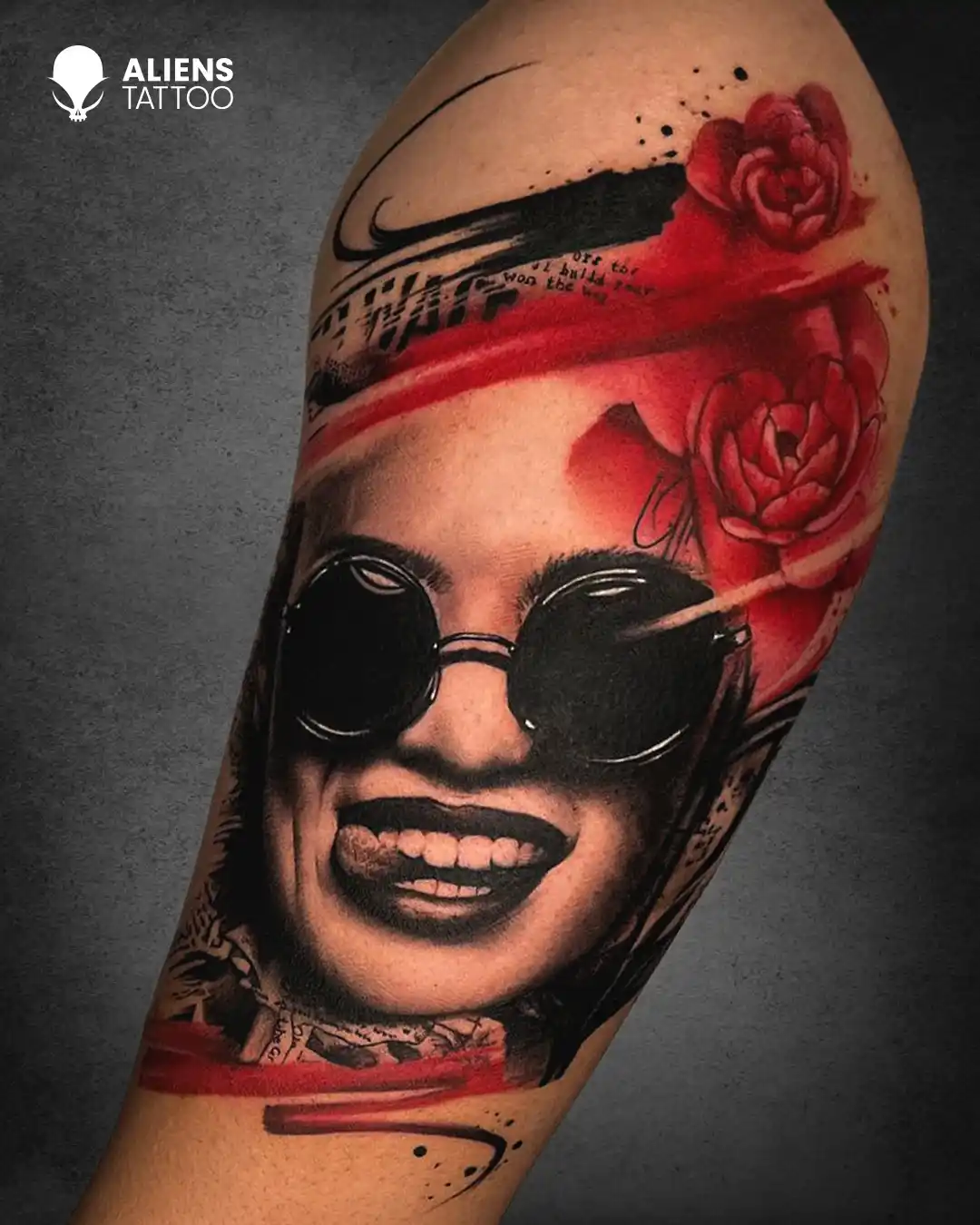 Water color portrait tattoo