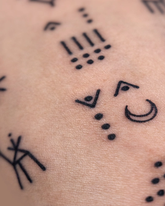 Trajva Tattoo is a tribal tattoo form from Gujarat